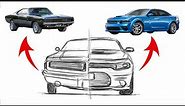How to draw a old and new Dodge Charger.