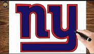 How To Draw New York Giants logo - Step by step