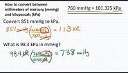 How to Convert Pressure Units: mmHg & kPa