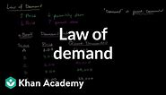 Law of demand | Supply, demand, and market equilibrium | Microeconomics | Khan Academy