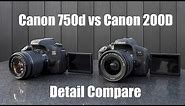 Canon 750d (Rebel T6i) vs Canon 200D (SL2) Detail Compare