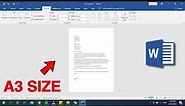 How to insert an A3 page - Microsoft Word