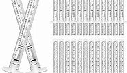 72 Pcs 6 Inch 15 cm Pocket Ruler Precision Stainless Steel Ruler with Detachable Clips Scale Gauge Metal Ruler Flexible Measuring Tools for School, Office, Home, Architects and Engineers