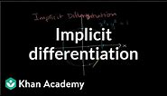 Implicit differentiation | Advanced derivatives | AP Calculus AB | Khan Academy