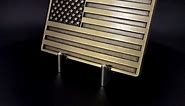 Vintage Bronze Plated American USA Flag Belt Buckle for Men