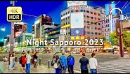 Night Sapporo 2023 Walking Tour - Hokkaido Japan [4K/HDR/Binaural]