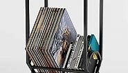 Record Player Stand Vinyl Record Storage Holder Rack LP Display Stand Record Player Table Turntable Stand with Metal Frame for Living Room Bedroom Study Office