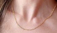 18K Gold Plated 3MM Figaro Necklace