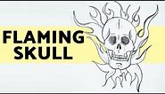 How to Draw a Flaming Skull 💀🔥