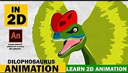 Dinosaur Animation|How To Create 2d Dinosaur Animation In Adobe Animate| Dilophosaurus Animation