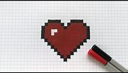 How to Draw Heart - Pixel Art