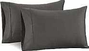 LANE LINEN 100% Cotton Pillow Covers, Pillow Cases King Size Set of 2, Fits King Size Pillows, Premium 450 Thread Count Sateen King Size Pillowcases, Soft & Breathable Pillow Covers King - Charcoal