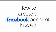 How to create a Facebook account (2024) (on desktop PC / laptop)