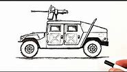 How to draw a Military Hummer