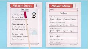 Alphabet Stories Letter I Reading Comprehension Worksheet