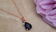 Blue Sapphire Diamond Pendant Necklace in 14k Solid Gold USA