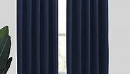 NICETOWN Blackout Draperies Curtains, All Season Thermal Insulated Solid Grommet Top Blackout Curtains/Drapes for Kid's Room (Navy Blue, 1 Pair, 70 x 54 inches)