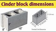 Cinder block dimensions ?