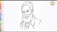 Sir Alexander graham bell drawing | How to draw Sir Alexander graham bell