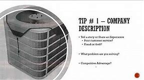 How to write an HVAC Contractor Business Plan by Paul Borosky, MBA. – Business Plan Tips and Tricks.