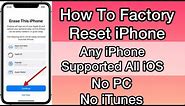 How To Reset Any iPhone Without Passcode & computer| How To Factory Reset Any iPhone 2024