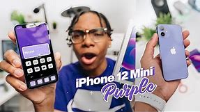 *NEW* Purple iPhone 12 Mini Unboxing + iOS 14 Homescreen Setup With Me