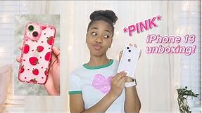 My PINK iPhone 13 unboxing! | iPhone 13 setup + first impressions
