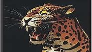 Poster Master Leopard Poster - Roaring Leopard Print - Safari Art - Wildlife Art - Great Gift for Him, Her, Animal Lover - Minimal Wall Decor for Bedroom, Living Room, Office - 8x10 UNFRAMED Wall Art