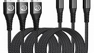 Aioneus iPhone Charger 6FT 3Pack iPhone Charger Cord Nylon Braided Lightning Cable Fast Charging for iPhone 13 12 11 Pro Max Xr Xs Max 10 8 Plus 7 6 6s SE 2020/ iPad/iPod, Black