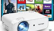 Projector with WiFi and Bluetooth, 5G WiFi 4K Supported Native 1080P 14000L, AGREAGO Portable Outdoor Projector with Screen, Home Theater Projector Compatible with TV Stick/iOS/Android/Win/HDMI/USB