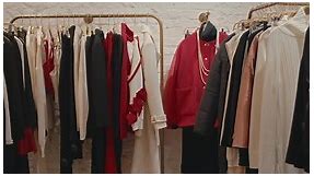 Elegant Garments on Hangers in Designer Clothes Store