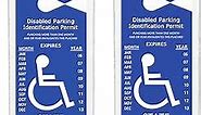 Handicap Parking Placard Holder, Ultra Transparent Disabled Permit Protective Cover with Large Hanger by Tbuymax (Set of 2)