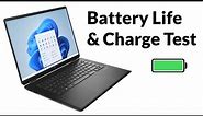 HP Spectre x360 16 Laptop Battery life & Charge speed test review