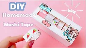 DIY Homemade Washi Tape without Glue & Double sided tape / Journal Washi Tape Idea / Paper Craft