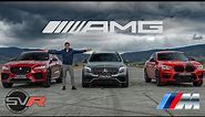 BMW X4M vs Mercedes GLC 63S vs Jaguar F-Pace SVR DRAG & Rolling race!