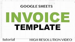Google Sheets - Invoice Template