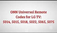 Onn universal Remote Codes
