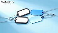 MeMeDIY Double Dog Tag Necklace Engraving Customized