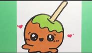 HOW TO DRAW CUTE CARAMEL APPLE, EASY