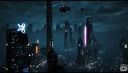 ASMR Cyberpunk Future City Aerial Sound Music Ambience 7 Hours 4K - Sleep Relax Focus Chill Dream