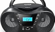 Portable CD Player Boombox with FM Radio,Bluetooth 5.1,Clear Sound,LCD Display,USB/AUX Input,AC/Battery Powered,CD/CD-R/CD-RW Compatible,3.5mm Headphone Jack,Sleep Timer for Home,Seniors,Kids