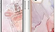for iPhone 11 Case, Marble Pattern Soft TPU+Hard PC Full Body Rugged Bumper Cover Drop Protective Women Girl Phone Case for iPhone 11 6.1 inch (Marble Pink)