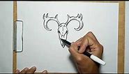 How To Draw Deer Skull Step by Step
