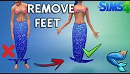 How to remove feet (No Feet mod) - The Sims 4 Mermaid CC