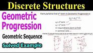 Geometric Progression/Geometric Sequence with Examples