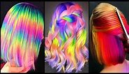 Top 10 Amazing Short Hair Color Rainbow Transformation Tutorial Compilation!Neon Rainbow Dying Hair
