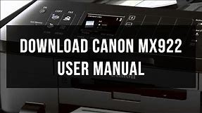 Download Canon MX922 user manual