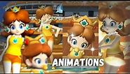 ✿ Mario Super Sluggers - Daisy & Baby Daisy Animations ✿