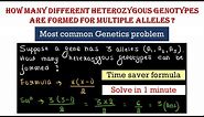 How many different heterozygous genotypes are formed for multiple alleles?