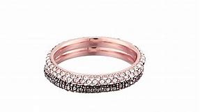 Michael Kors Rose Gold-Tone and Light Rose Pave Stackable Ring, Size 7